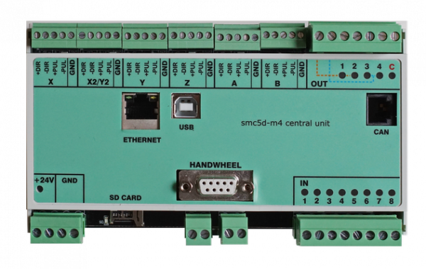 CNC-Controller smc5d-m4 pro im Gehäuse für Schaltschrank mit Hutschiene
