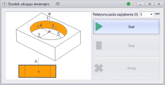 cncGraF: Określenie środka koła wewnątrz za pomocą czujnika 3D